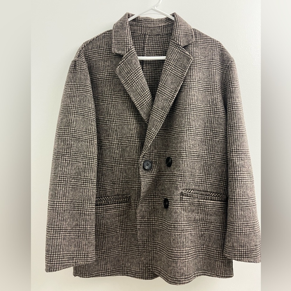 Vintage wool plaid blazer